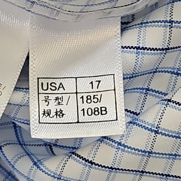 Brooks Brothers Madison Shirt Men's 17 - 36 Non-Iron Blue Checkered Long Sleeve - Picture 6 of 15